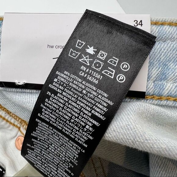 7 For All Mankind • High Waist Cropped Straight with Braided Belt - Picture 7 of 9